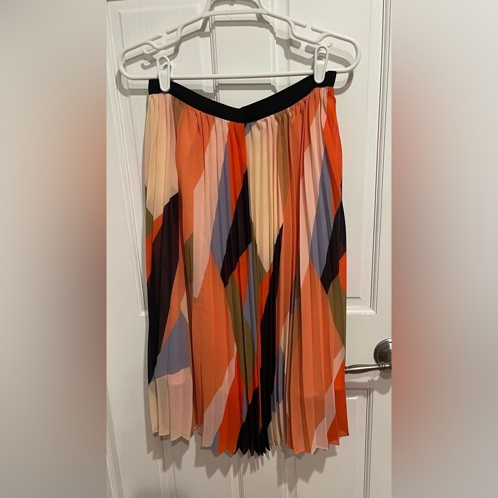 Anthropology HD in Paris Colorful Pleaded Women's Midi Skirt 4